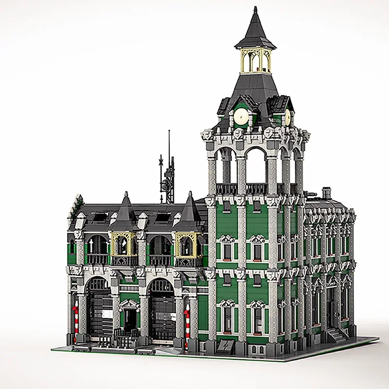 MOC City Train Station Building Blocks Sets Medieval Street Scene Architecture Bricks Building Toy 12714 PCS Children Toys Gifts