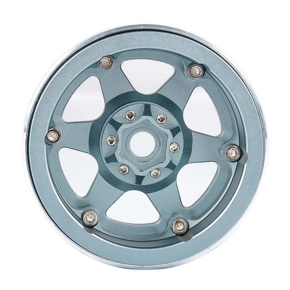 PYFORE 2,2 Zoll Beadlock Metallfelge mit Nabenkern, Kletterreifen 64x35mm, 12mm Adapter für 1/10 1/8 RC Modellauto Crawler Zubehör – Detail 4