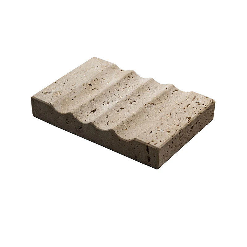

*Soap dish Natural travertine soap dish High-end jewelry tray Bathroom drain soap box