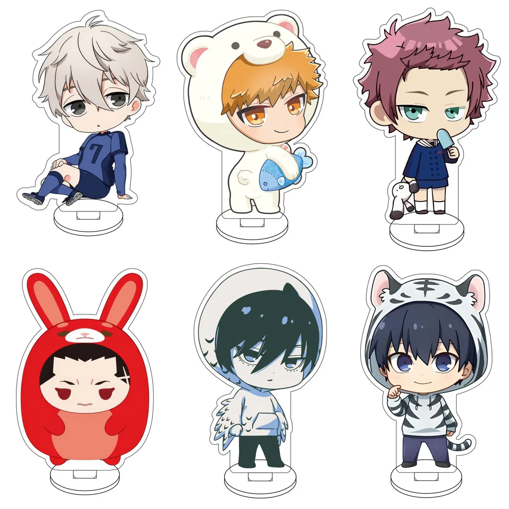 10CM Anime Blue Lock Isagi Yoichi Bachira Meguru Kunigami Rensuke Chigiri Hyōma Cosplay Acryl-Figur Ständer Niedliche Geschenke Dekorationen