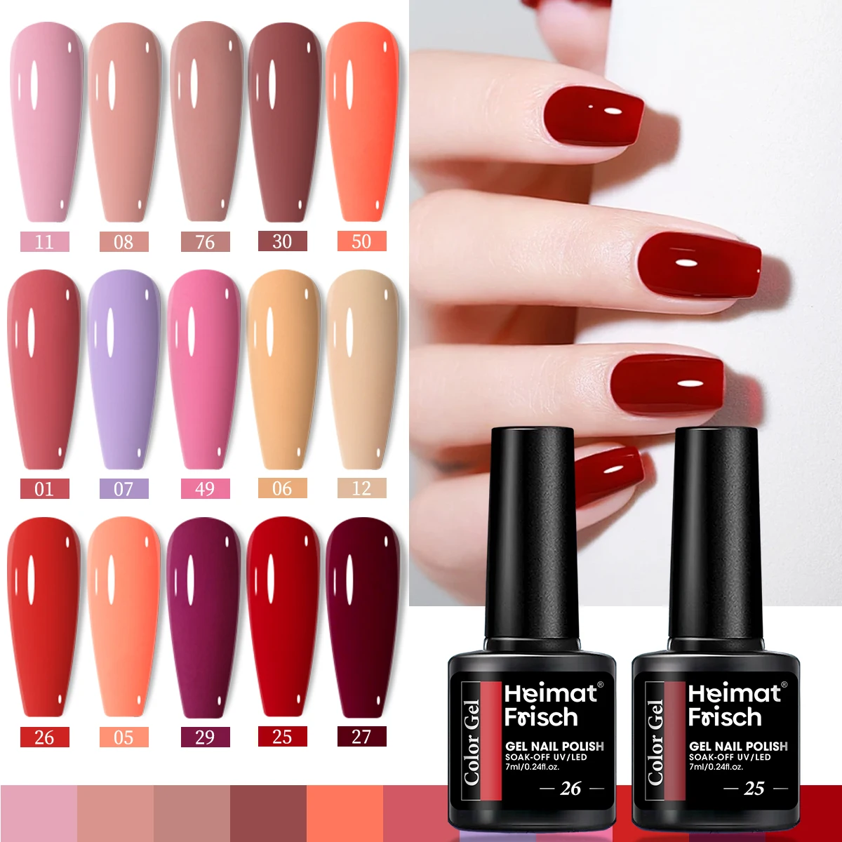 6-Piece Gel Nail Polish Set - Glitter & Shimmer Series, Semi-Permanent Dip/LED Clear for Nail Art Designs