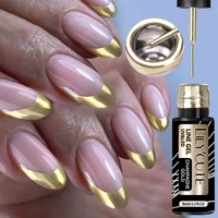 LILYCUTE 5ML pintura metálica delineador Gel esmalte de uñas Super brillante oro plata espejo dibujo Gel línea semipermanente uñas francesas
