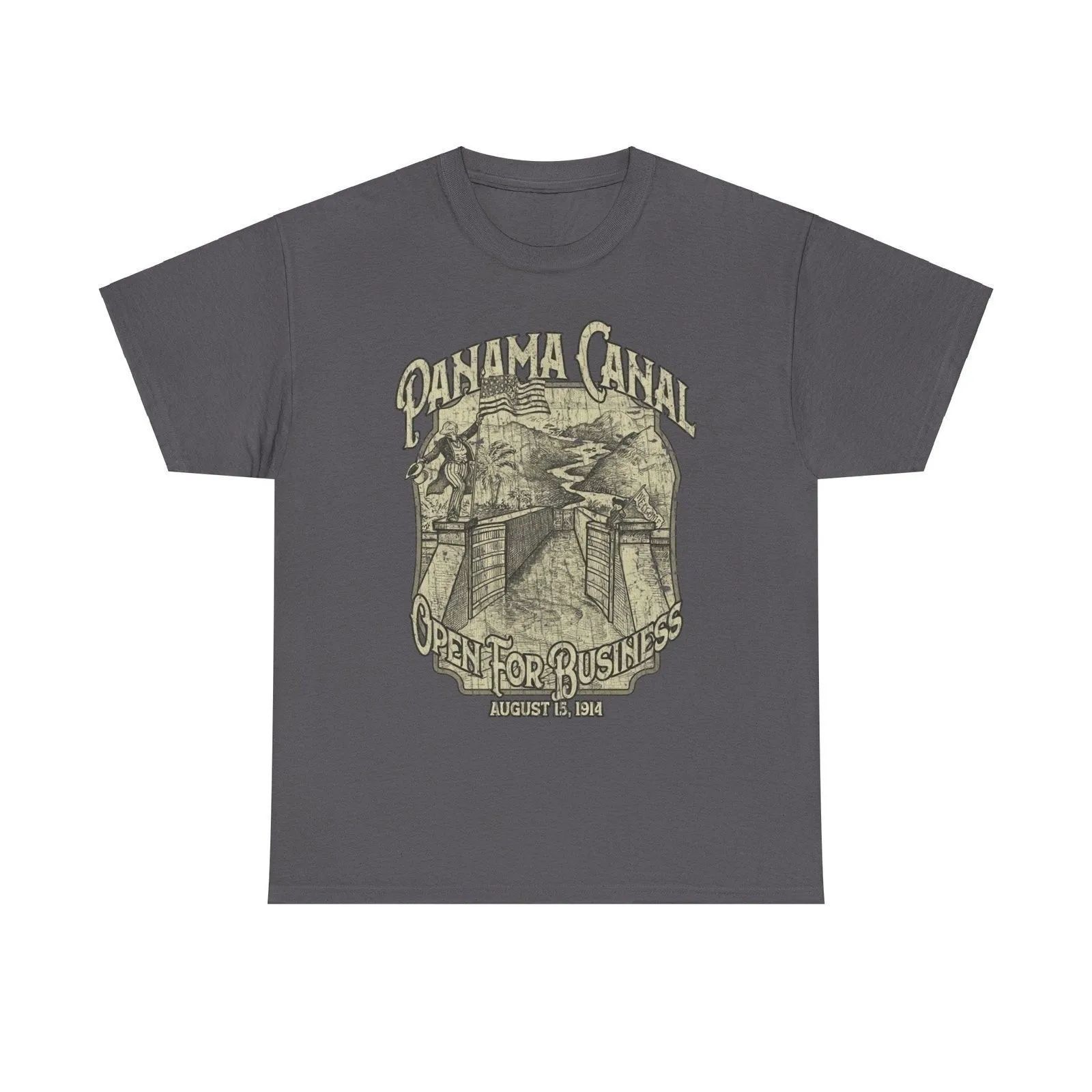 T-shirt publicitaire Panama Canal Open For Business 1914