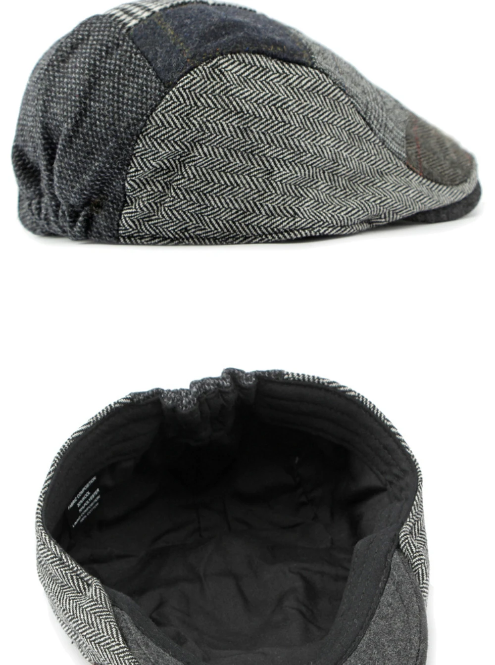 HT4295 Baskenmützen Frühling Herbst Winter Woll-Baskenmütze Patchwork Kariert Künstler-Malermütze Herren Damen Ivy Flachmützen Unisex Baskenmütze – Detail 9