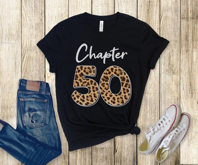 

Chapter 50 Leopard (Short-Sleeve Unisex T-Shirt) Gift for 50th Birthday Celebration