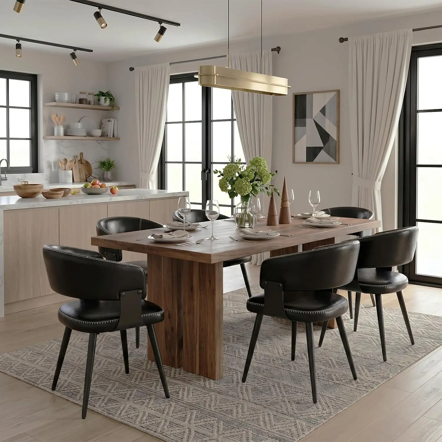 Dining Chairs Set of 6, Modern Faux Leather, Table sold separately 7