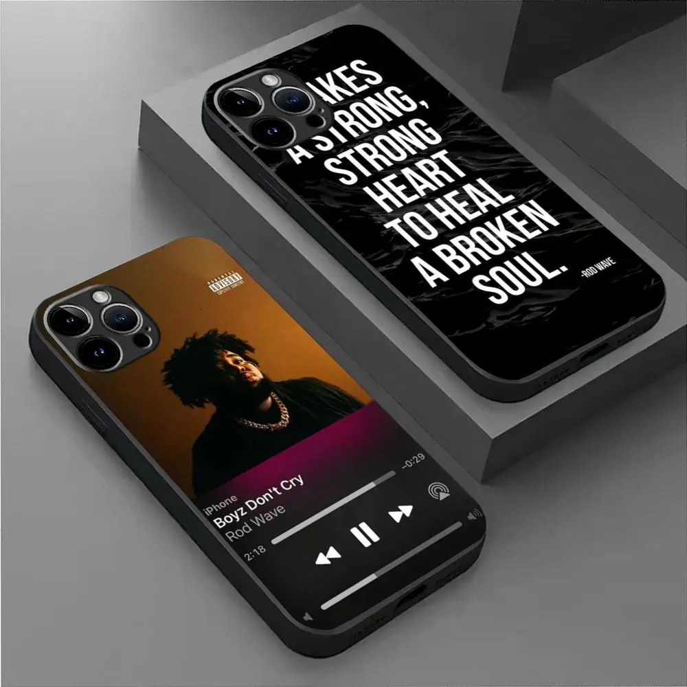 Rod W-Wave Rapper Phone Case For iPhone 15 14 13 12 11 X XR XS XSMAX 8 7 Plus Mini Pro Max Soft Black Phone Cover