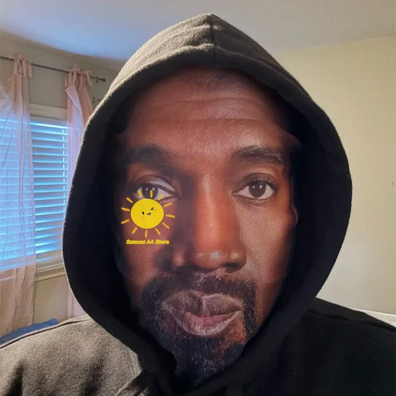 Volgelaats Kanye-masker 2-pac Nieuw 3D-geprint visueel gaasmasker Aangepaste simulatie Rap Star Cosplay-hoofddeksels voor unisex rollenspel