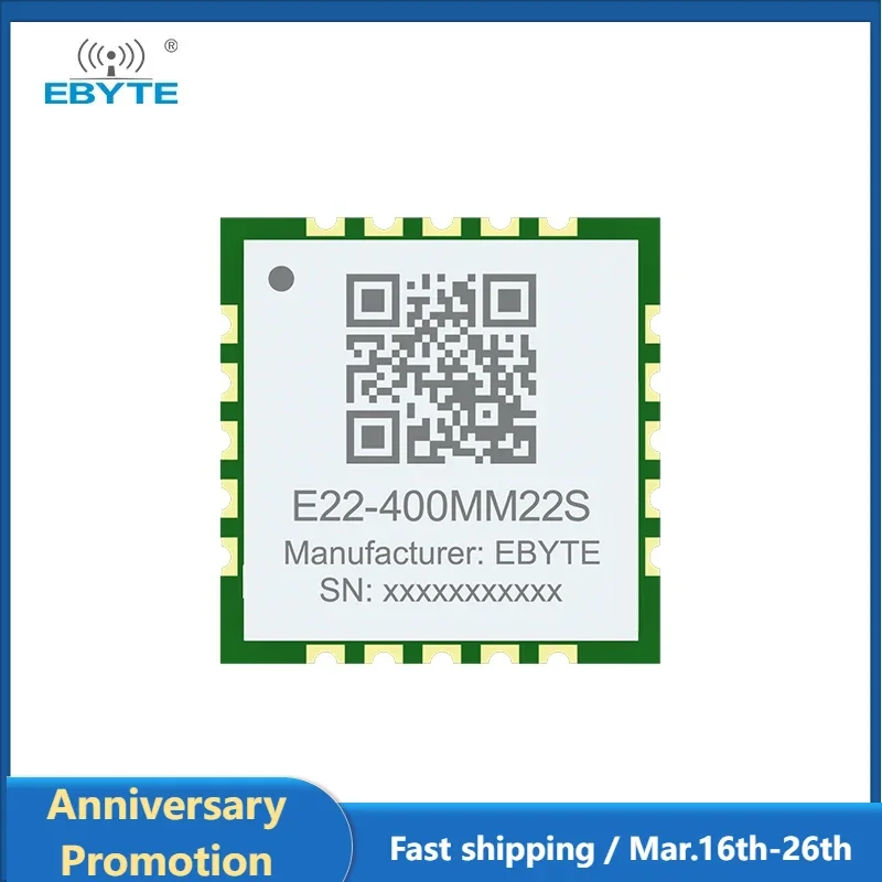 LoRa Module SX1262 SX1268 433/470MHz 868/915MHz EBYTE E22-400/900MM22S Ultra Small Size SMD Low Power Consumption Stamp Hole