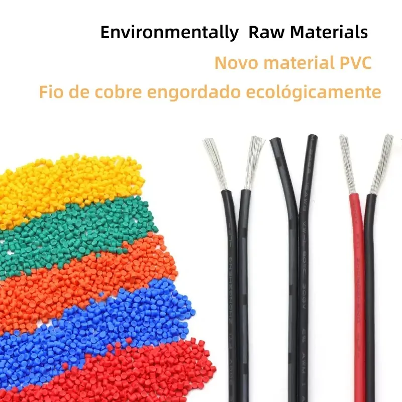 2468 2 Pins Electrical Wire Tinned Copper Insulated PVC Extension LED Strip Cable 30/28/26/24/22/20/18/16 Gauge AWG 5m/10m/20m