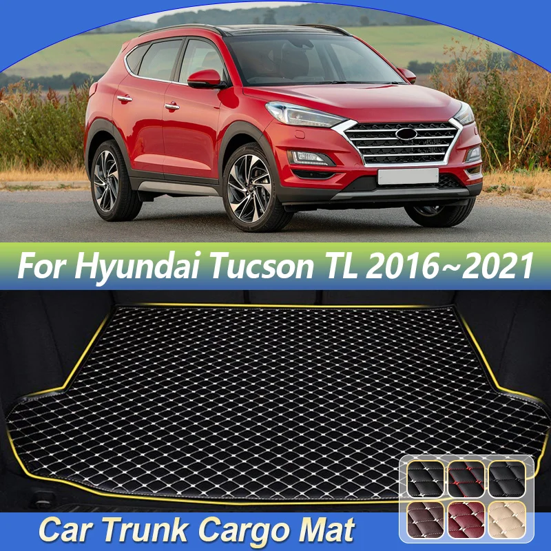 

Car Trunk Mat For Hyundai Tucson TL 2018 2016~2021 Leather Anti-dirty Storage Pad Cushion Boot Carpet Auto Interior Accessories