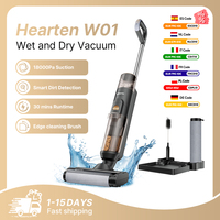 Hearten M01 Cordless Wet Dry Vacuum Cleaner Mop,18000Pa Suction,Self-Cleaning Smart Home Appliance Long Runtime Large Water Tank