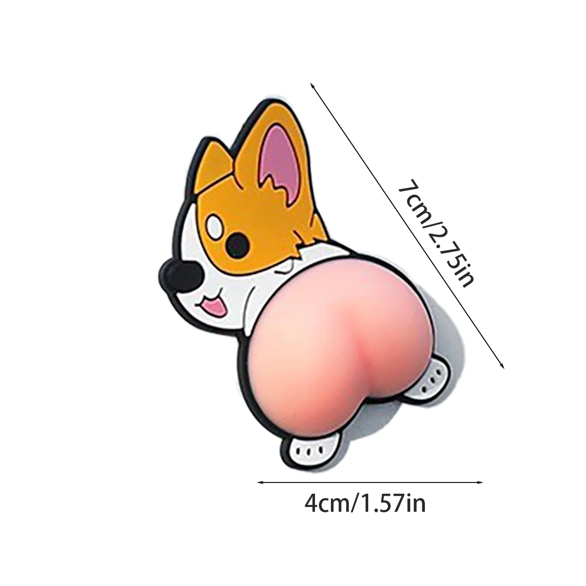 A Pair of Cute Puppy Butt Anti-Collision Stickers, Cartoon Stickers, 3D Stereo Car Anti-Collision Silicone Pads, Multifunctional Puppy Butt Car Stickers