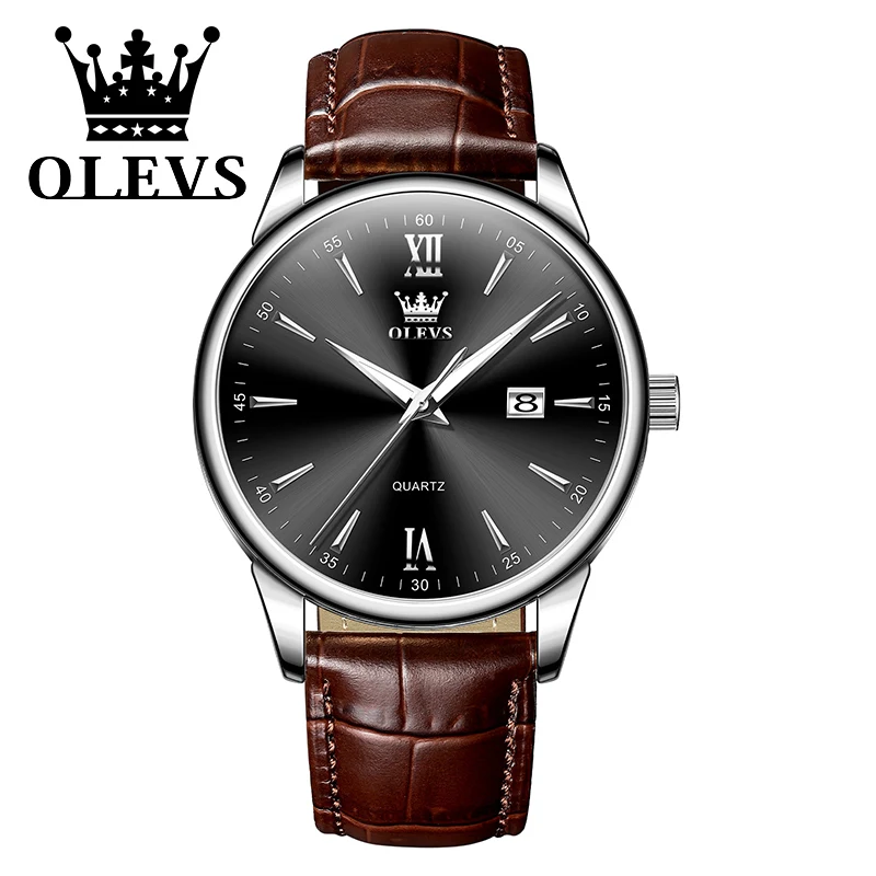 OLEVS New Luxury Quartz Man Watch Original Leather Strap Casual Fashion Watches for Men High Quality Classic Men\'s Wrist Watches