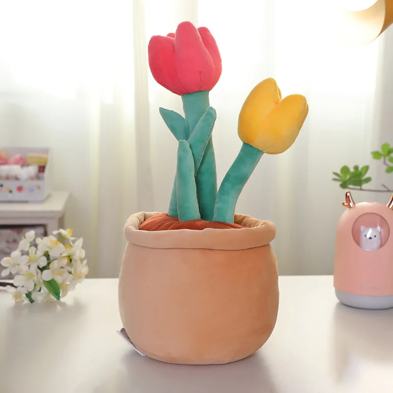 Peluche Cactus, simpatico cuscino in peluche con delizia da giardino morbido, margherita di piante di peluche Creative, tulipani, decorazione ottimo regalo di compleanno