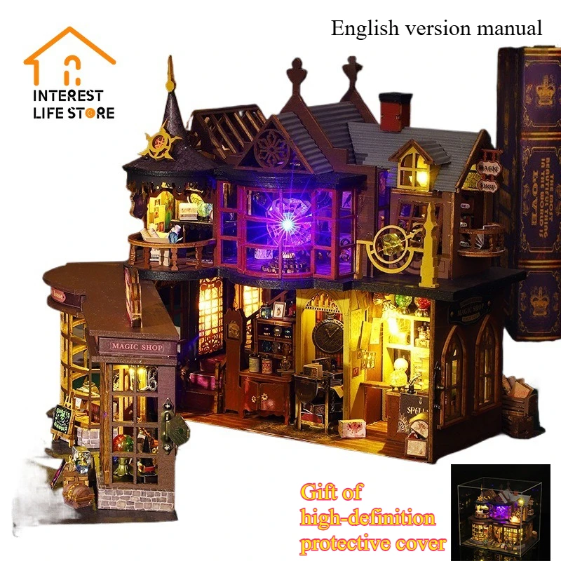 

New DIY Magic House Miniature Building Kits Dollhouse LED Ligh Furniture Accessories Toys for Children Birthday Christmas Gifts