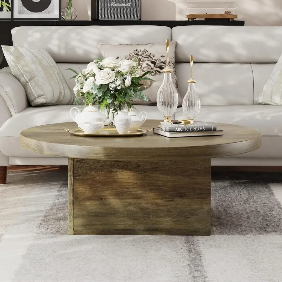 Modern Farmhouse Coffee Table 35.5 with ScratchResistant Engineered Wood Surface and Sturdy Frame Ideal for Living Room Home Of