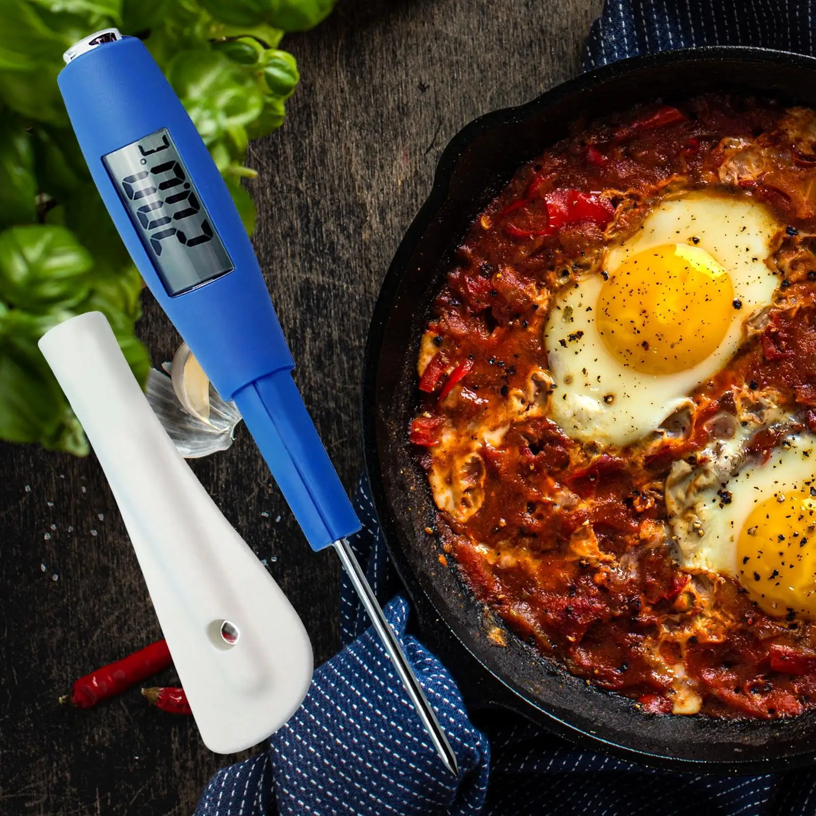 Digital Thermometer and Silicone Spatula Double Use for Chocolate, Creams