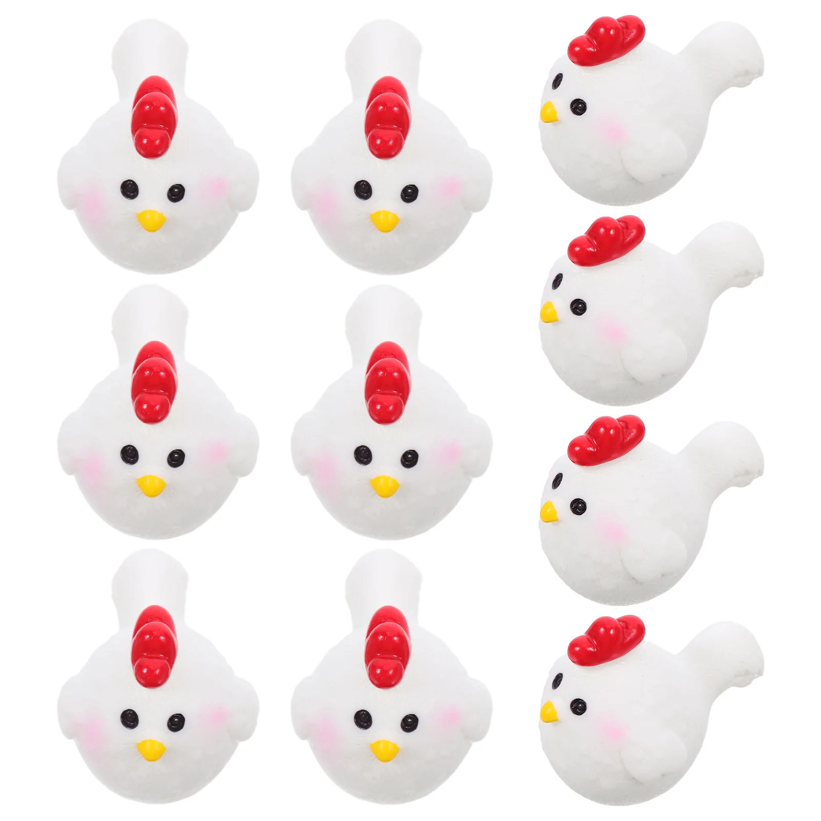 

10pcs Mini Chick Decoration Resin Figurines Lightweight Good Workmanship Micro Landscape Ornament Garden Accessories White