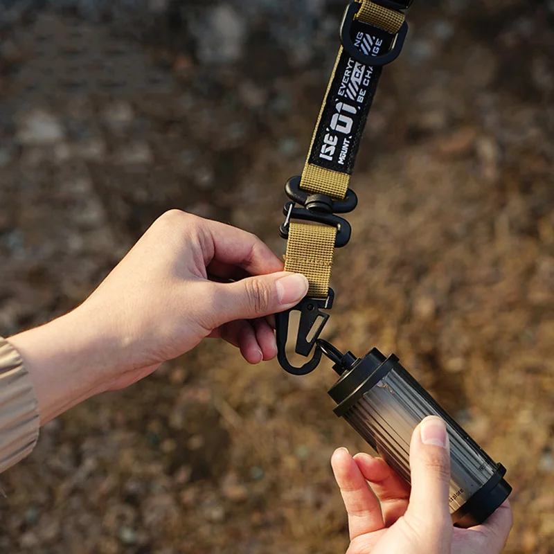 Outdoor Camping Hanging Strap Lanyard Portable Adjustable Hand Rope Bag Picnic Gear Clip Hook Nylon Paracord Carabiner Accessory