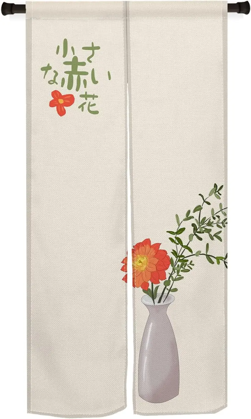 Japanese Style Noren Doorway Curtain Long Type Japanese Window Treatment Hanging Door Tapestry Panel for Ukiyoe Room Divider