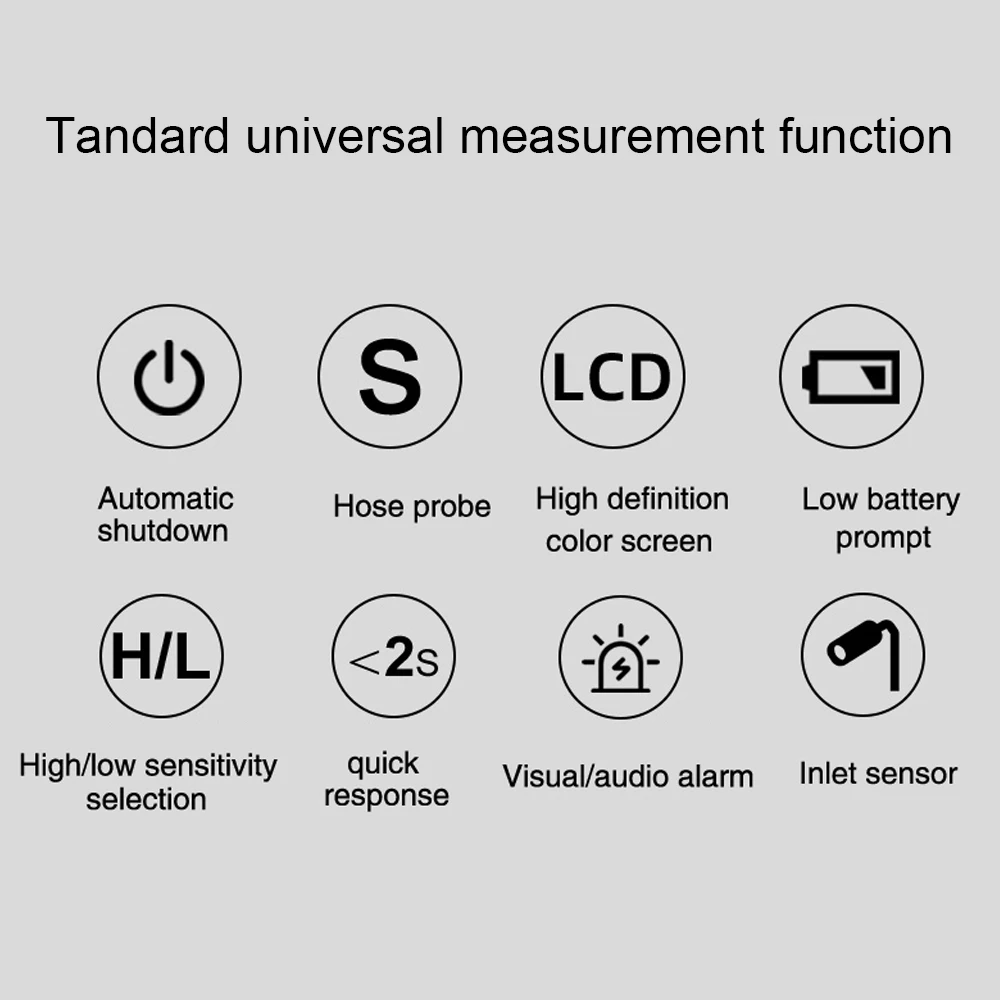 HT601 Gas Leak Detector Analyzer 0-1000PPM Combustible Gas Detector with Sound & Screen Alarm Household Natural Gas Leak Tester