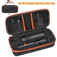 Bolsa de almacenamiento de viaje, funda para micrófono inalámbrico Compatible con JBL 2 Mic, espuma ajustable DIY para bolsa portátil para micrófono Partybox
