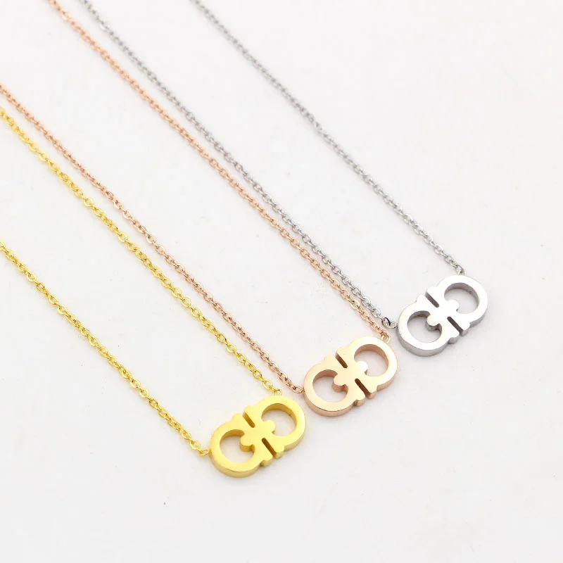 

Europe and The United States Double D Letter Stainless Steel Pendant Necklace Gift To Friends