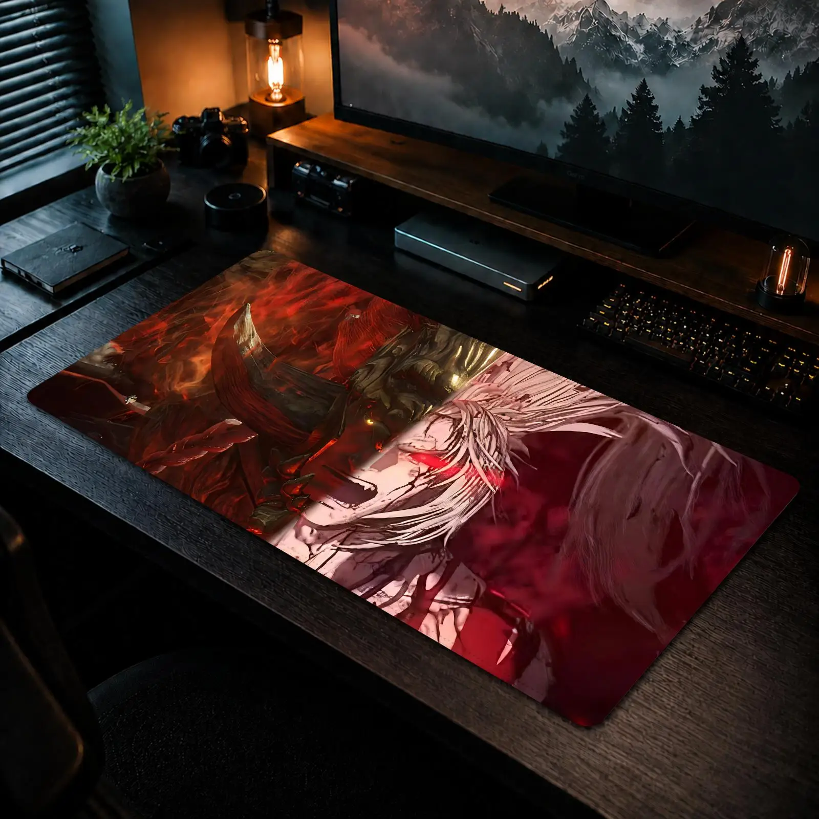 The First Berserker Khazan Mauspad, Gaming-Büro, rutschfeste Schreibtischunterlage, DIY-Mauspad, große Gaming-Tastatur mit Overlock-Funktion