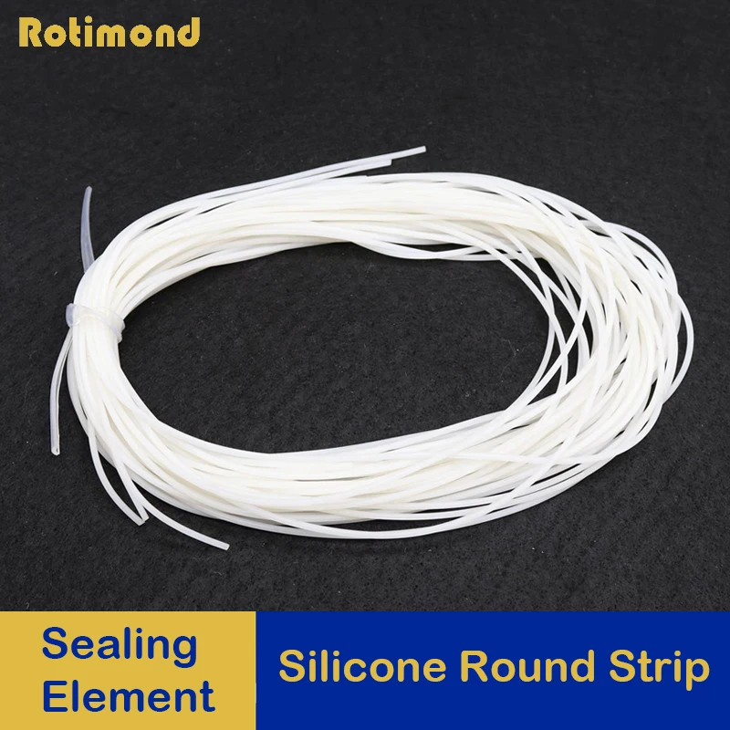 

1/5M Silicone Solid Round Seal Strip Dia 1/2//3/4/5/6/7/10/11/12/14//15/16/18/20/25mm Seal O ring High Temperature Resist White
