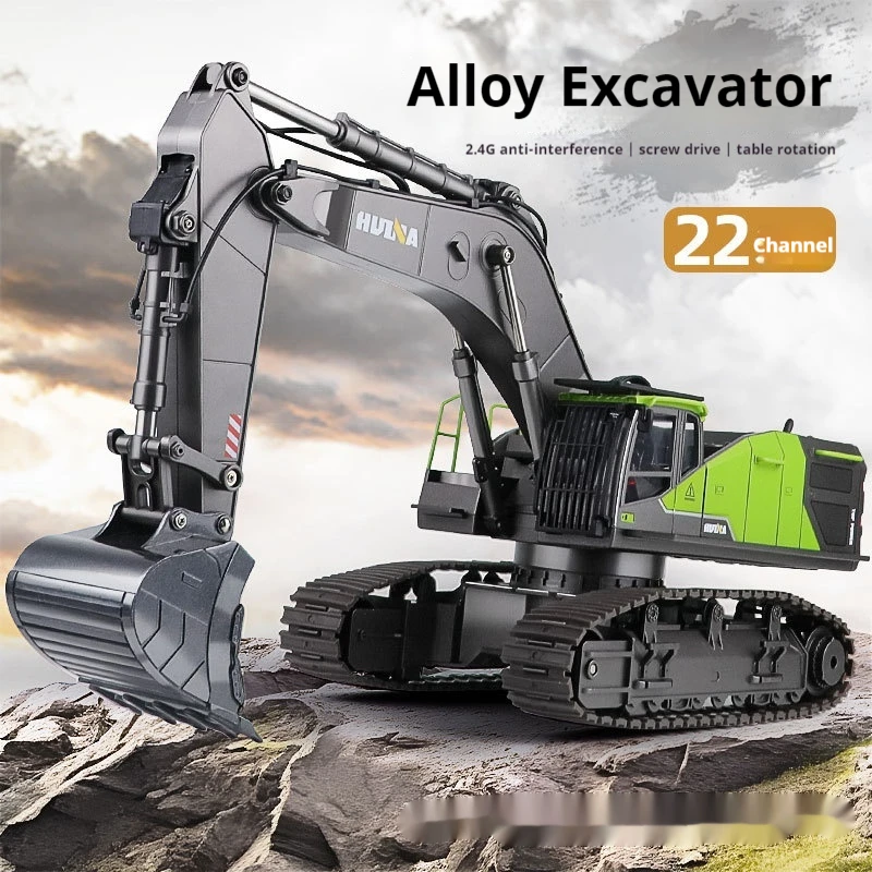 

Huina 593 Screw Driven Infinite Rotation Alloy Excavator 1:14 Engineering Vehicle Commercial Amusement Toy Andkids Holiday Gifts