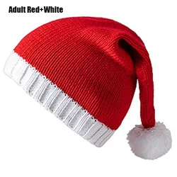 New Christmas Knitted Hat for Adults and Children,Warm Crochet Hat for Santa Claus,Merry Christmas and Happy New Year