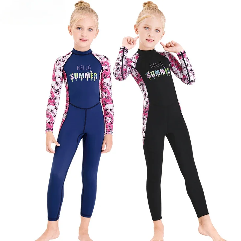 DIVE&SAIL New Children's Wetsuit - UV Protection, Quick Dry, Full-Body Dive Skin for Girls