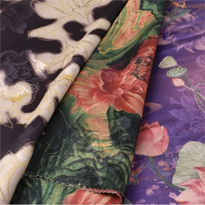 

Ткань с принтом Xiangyunsha в нескольких цветах на выбор, новая одежда в китайском стиле, окрашенная в галстук, Hanfu