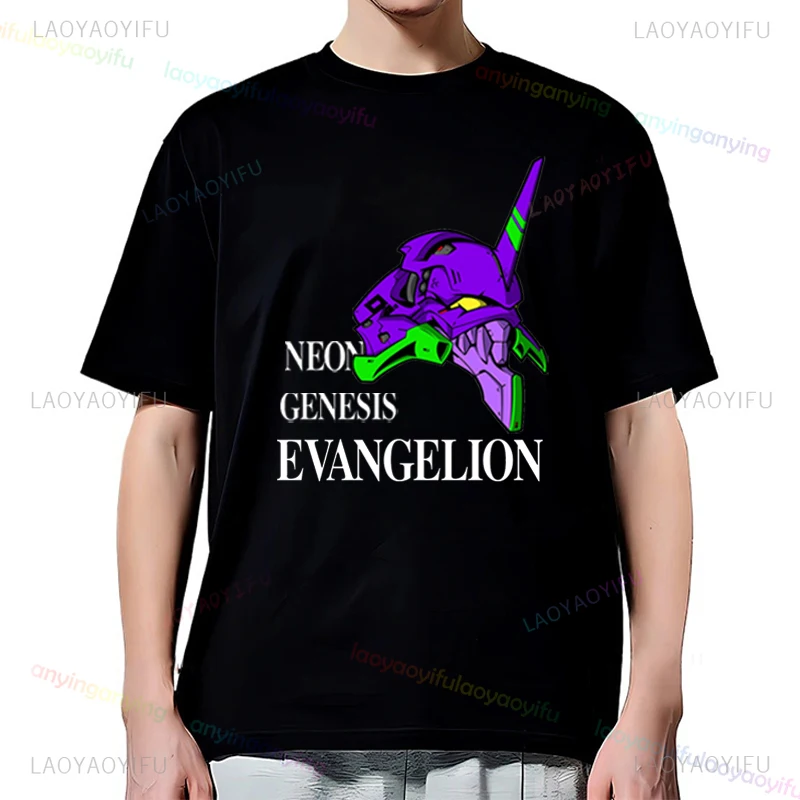 Y2k-Neon-Genesis-Evangelion-T Shirt Men Anime.Graphic T-Shirt Hip Hop Streetwear Harajuku Summer Casual Womens Unisex Clothes