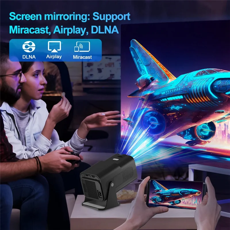 جهاز عرض CS-Projector Y6S Android WIFI جهاز عرض منزلي محمول على الحائط 4K Ultra HD جهاز عرض مسرح منزلي