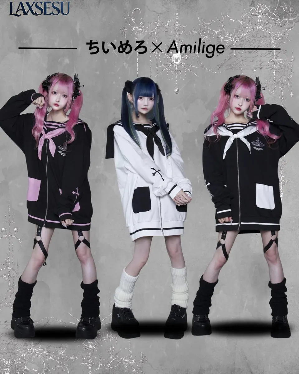 Niche Design Japanese 2026 Autumn and Winter New Subculture Dark Punk Navy Collar Black and White Loose Jacket for Women