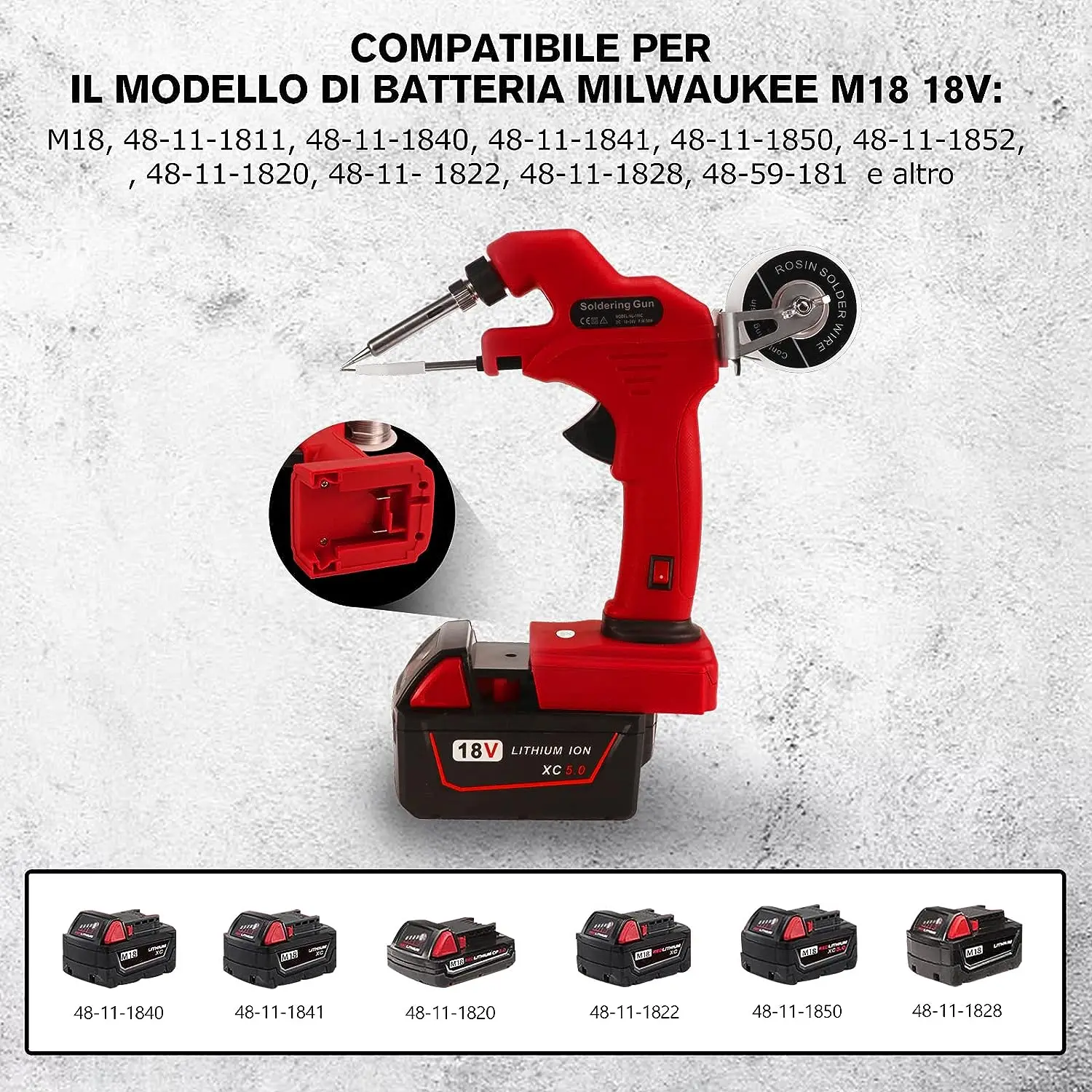 30W for Black&Decker/Makita/Bosch/Dewalt/Milwaukee 18V/20V Max Li-ion Battery Cordless Soldering Iron Cordless Solder Gun