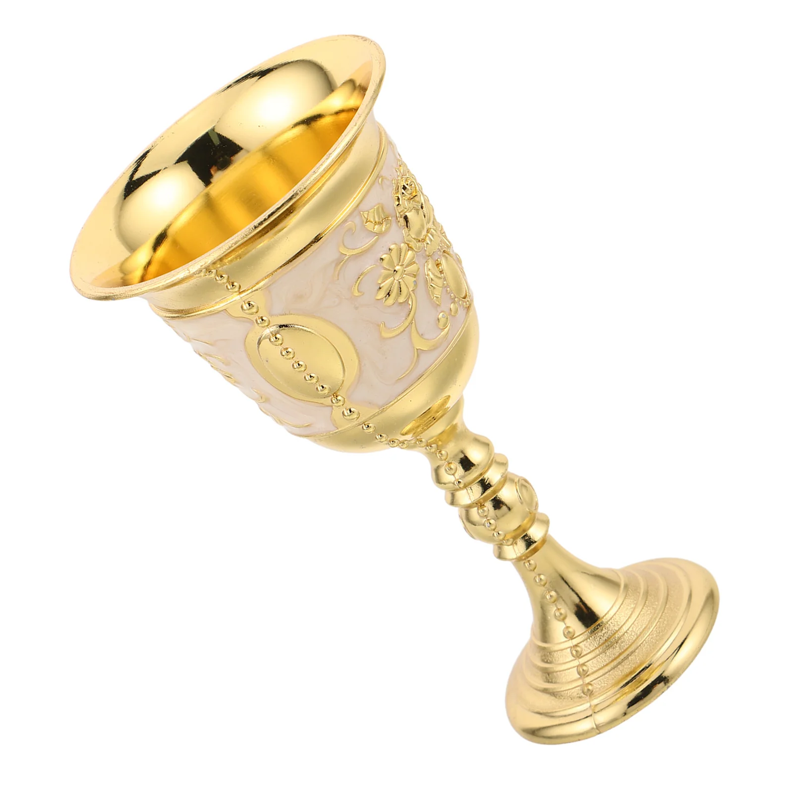 كأس منقوش على الطراز الملكي كأس معدني عتيق مع عزر وردي لمياه النبيذ والحلوى والاحتفال بالقرون الوسطى والشرب المزخرف #5