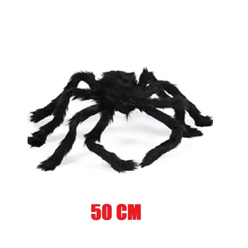 Halloween große Plüschspinne Horror Halloween Dekoration Party Requisite Outdoor Riesenspinne Dekor 30–200 cm Kammer Streich schwarze Spinne