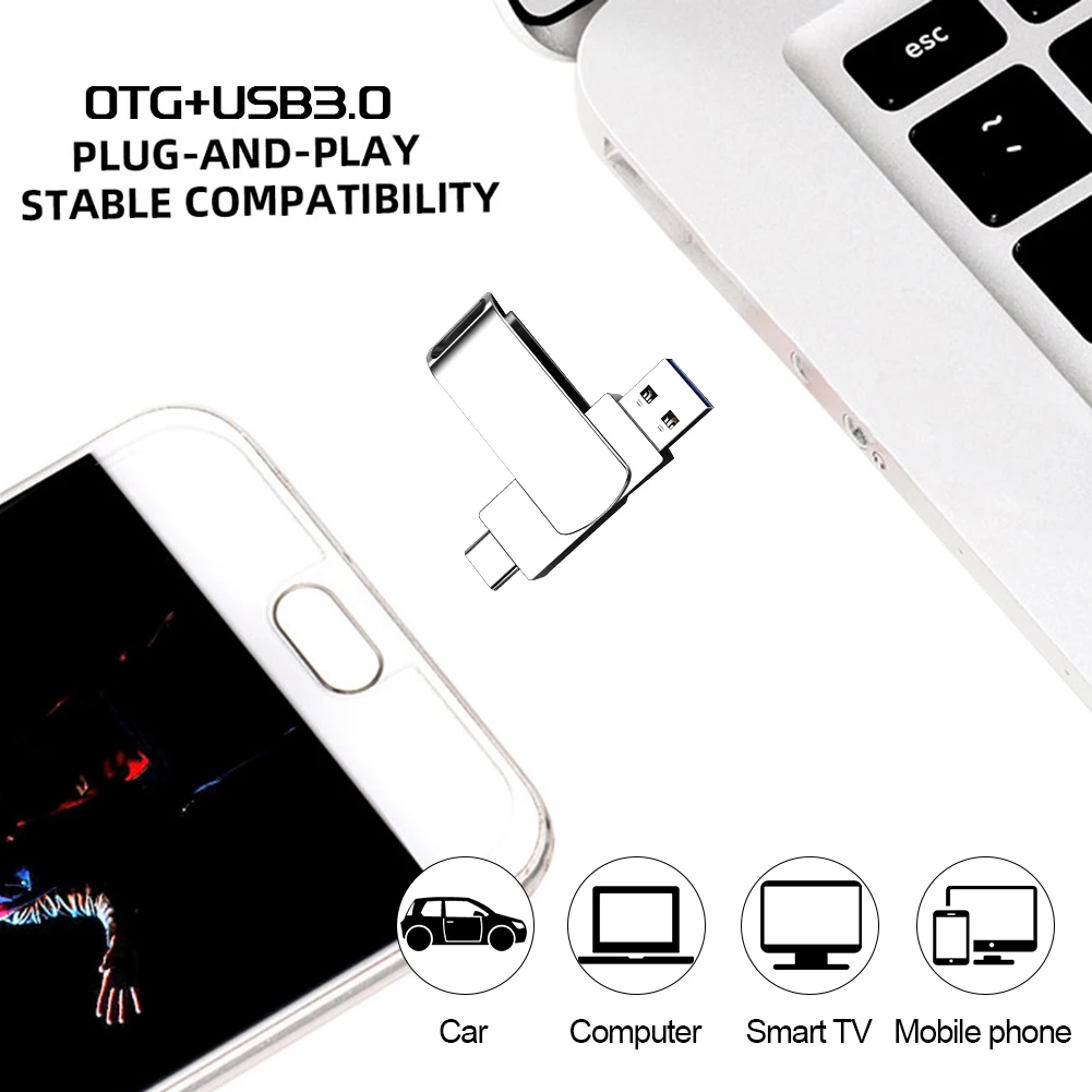 고속 C타입 USB 플래시 드라이브, OTG 펜 드라이브, 휴대용 U 디스크, PC용 512GB 플래시 디스크, 1TB, 2TB, 256GB, 128GB