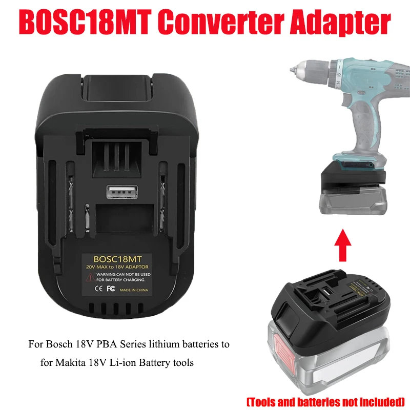 

For Bosch 18V PBA Series Batteries BOSC18MT Battery Adapter Converter Compatible with For Makita 18V Li-ion Battery Power Tools