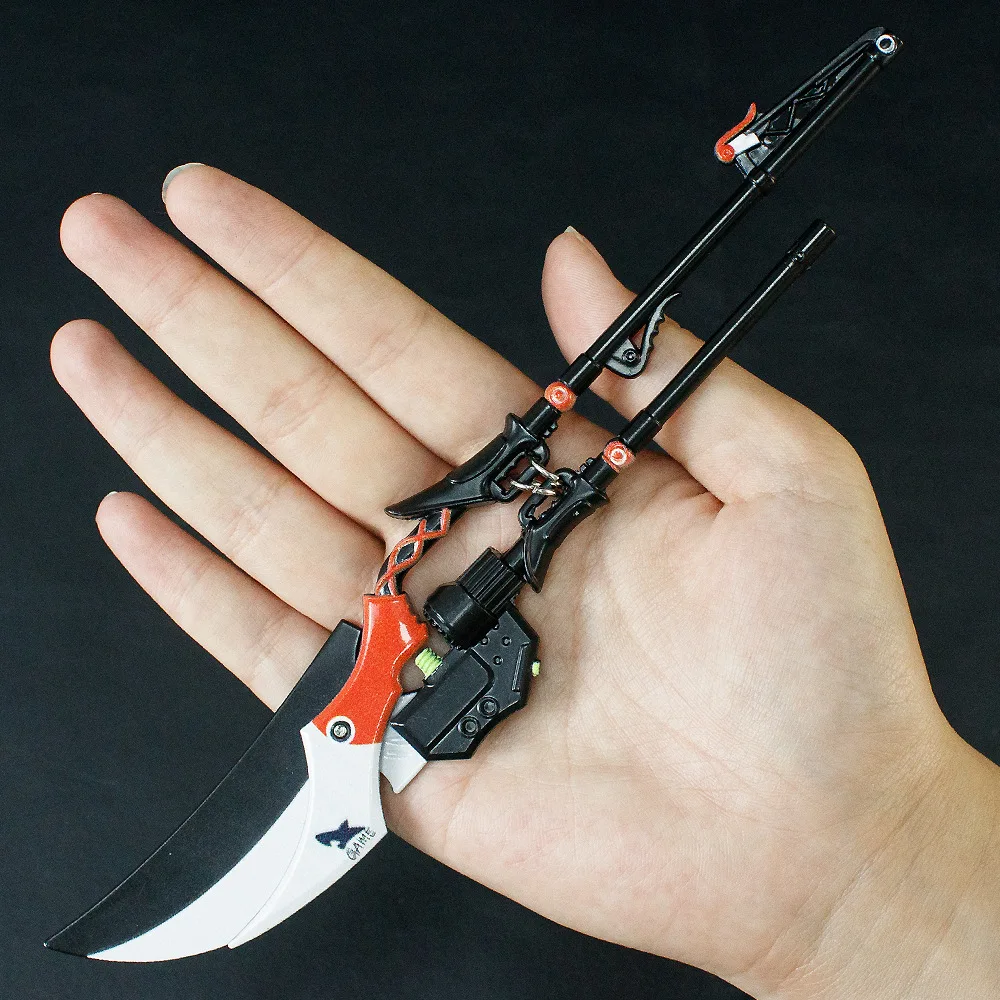 22cm/8.66in Zenless Zone Zero 게임 주변 장치 상어 소녀 가위 개방형 금속 무기 소품 장난감 칼 데스크탑 장식 소년 선물