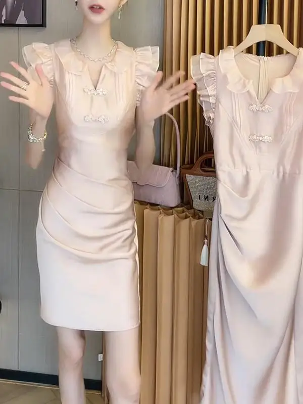 new-ele-pure-color-holiday-dr-traveling-ladylike-gown-simple-faionable-suiting-for-special-ocns