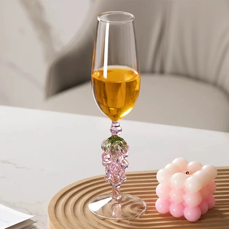 

Creative Grape-Shaped Stemmed Glasses Premium Champagne Flutes European-Style Romantic Glass Red Wine Glasses