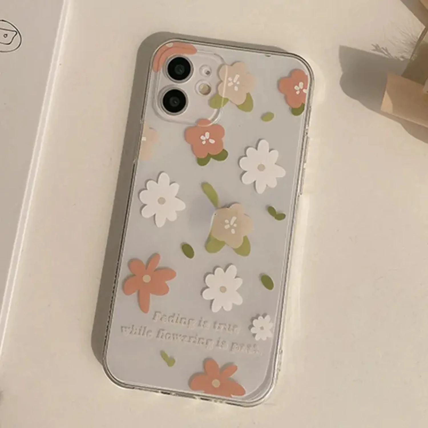 Flower Silicone Transparent Shock Absorbent Protective Case For IPhone Series
