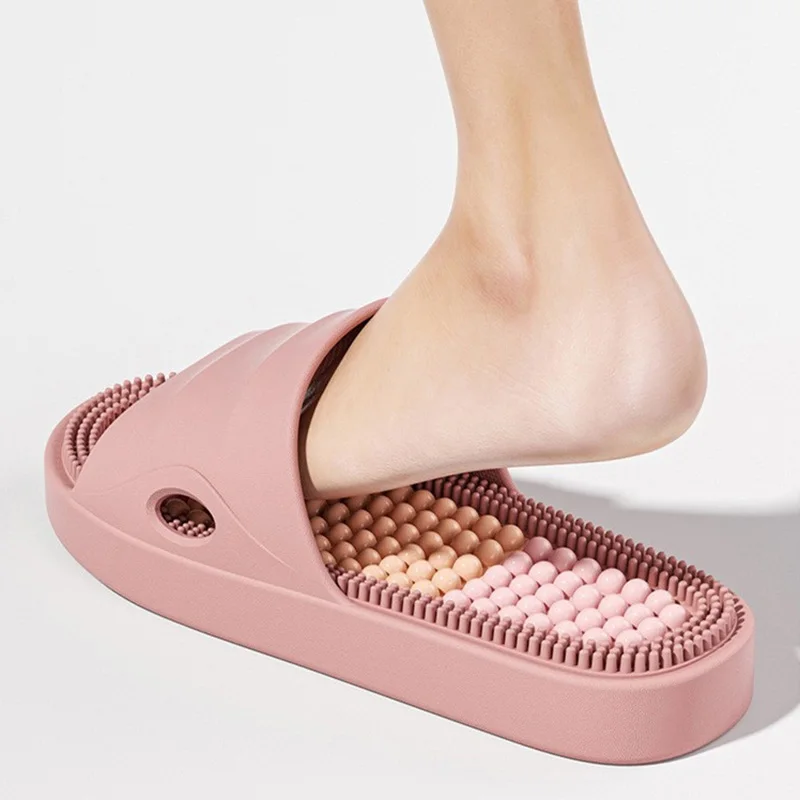 Summer Women Men Massage Slippers Soft Comfortable Couples Anti-Slip Thick Sole Slides Home Bathroom Indoor Outdoor Casual Shoes
