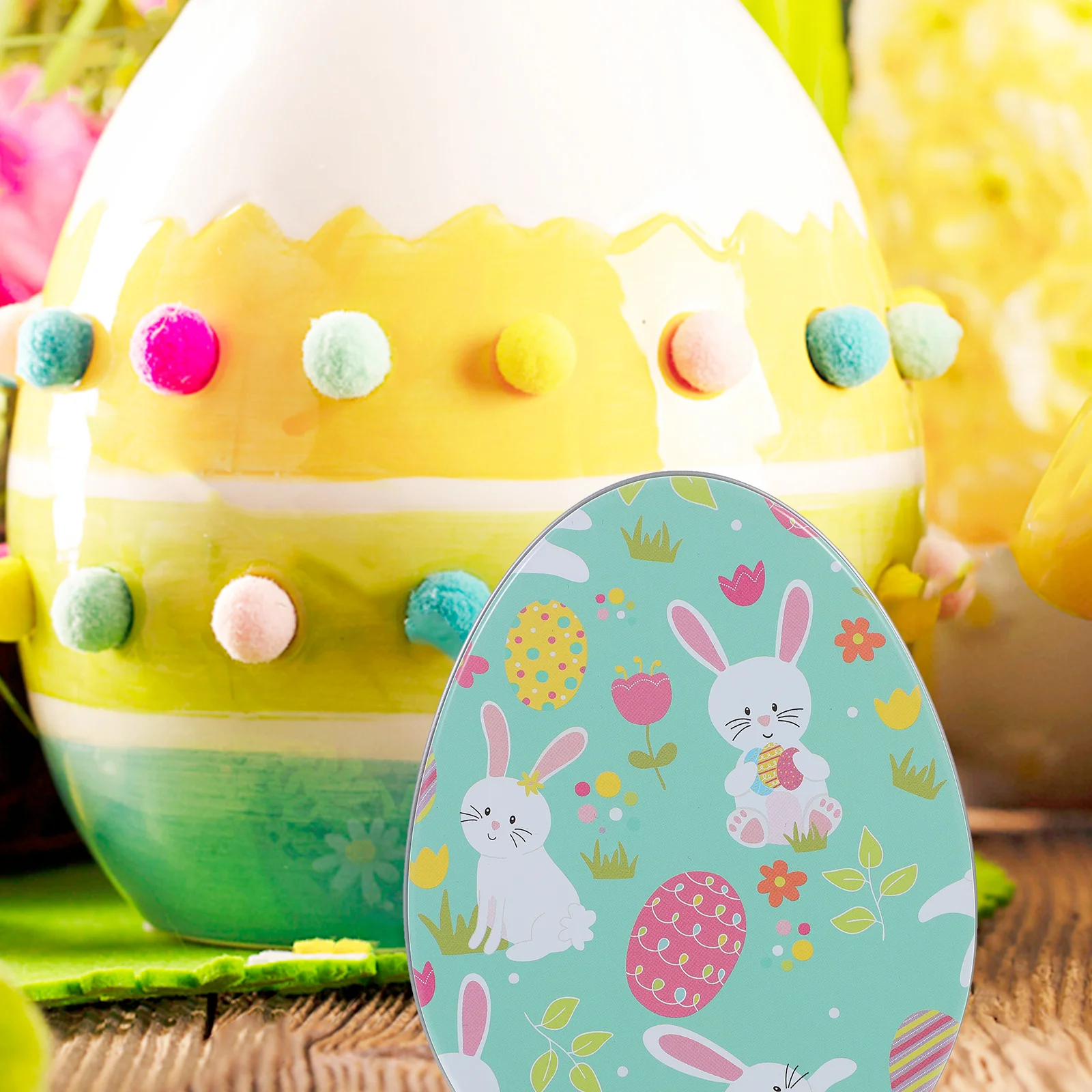 

2pcs Easter Candy Boxes Cellophane Cookie Bags Bulk Lollies Chocolate Packaging Party Favors Storage Holders Iron Design