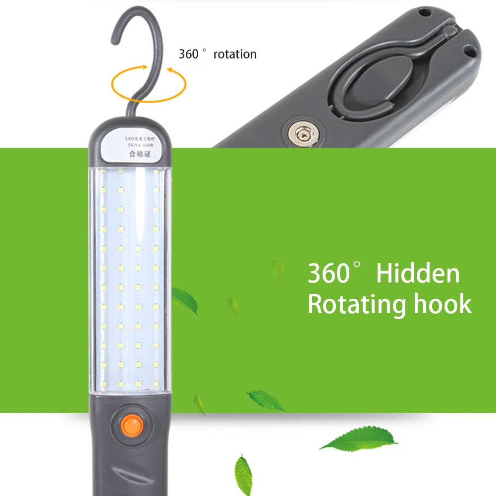 Led-Werklamp Oplaadbare 1500lm 3 Verlichtingsmodi Mechanisch Licht Met Magnetische Bases En Ophanghaken Voor Autoreparatie