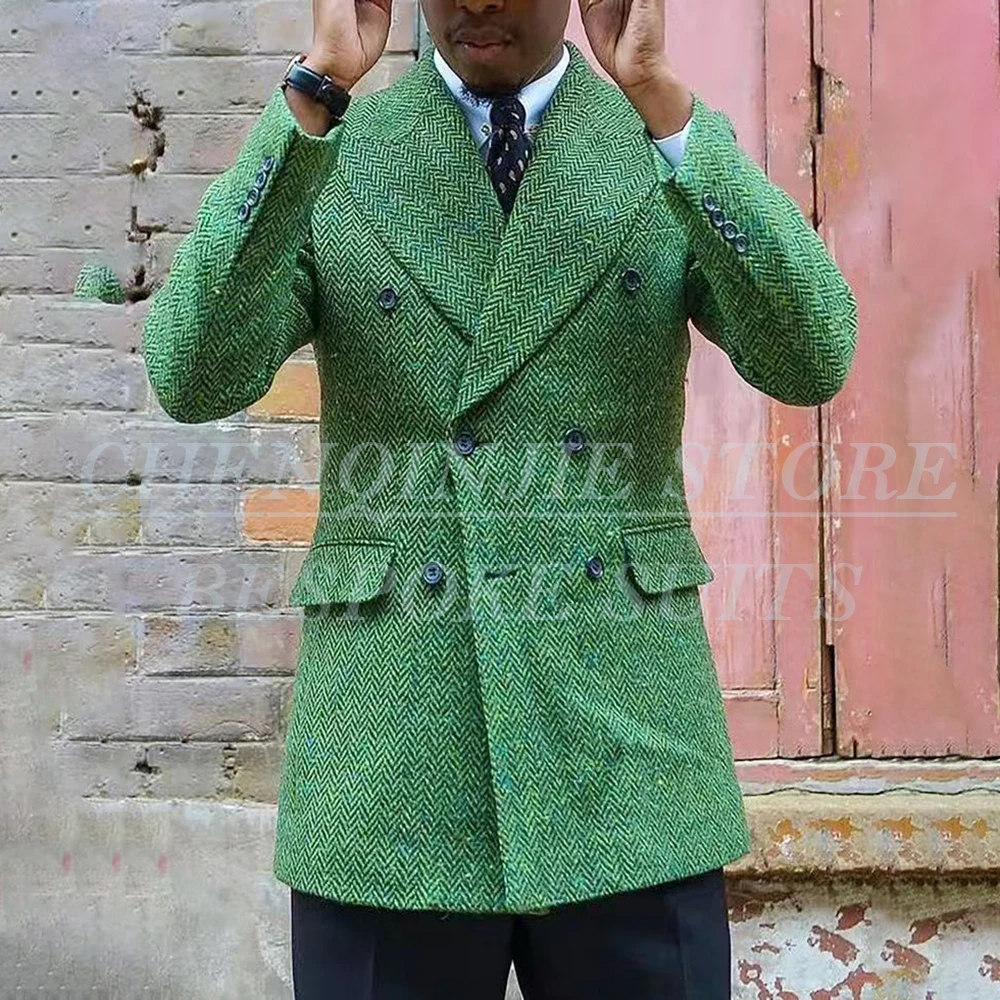 

Double Breasted Men's Suits Fashion Peak Lapel Slim Fit 2 Piece Jacket Pants Customized High Quality Outfits Clothing Costume